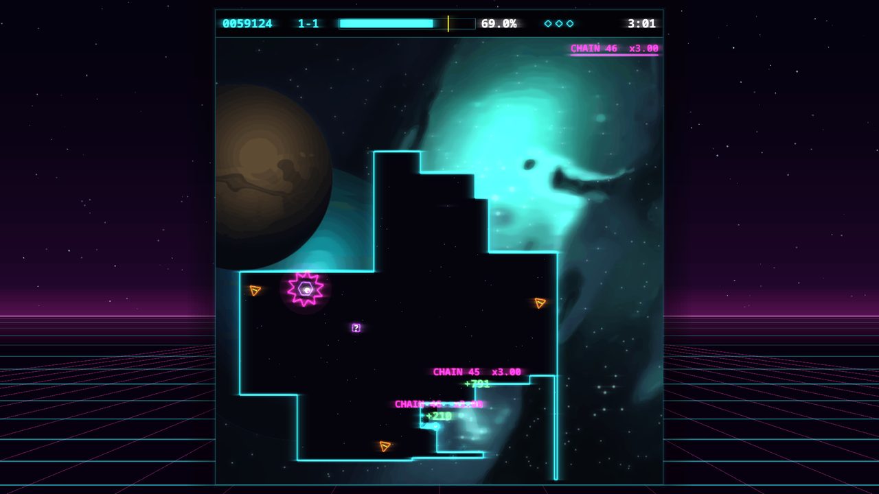 Voidmania: carving through a nebula