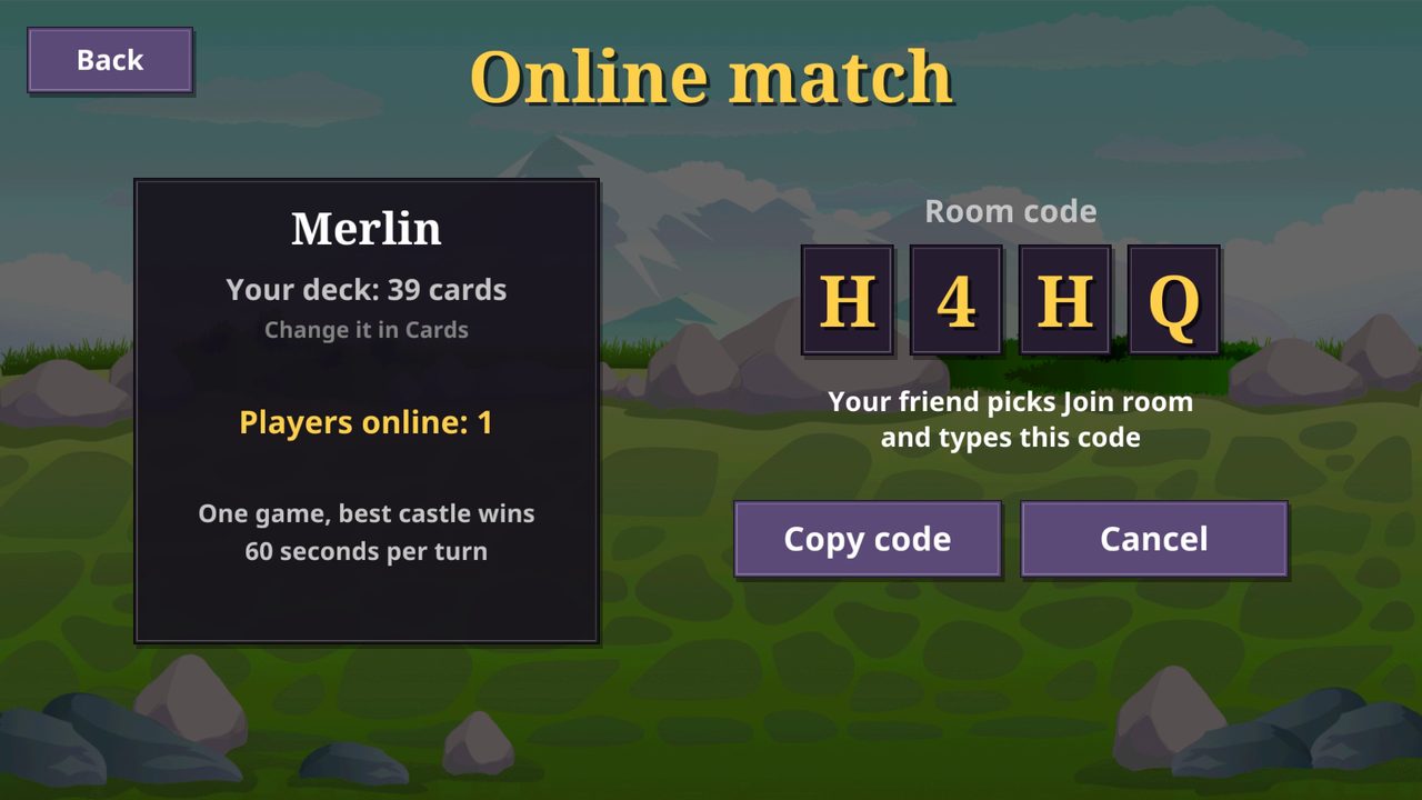 Wizard Castle: an online room code